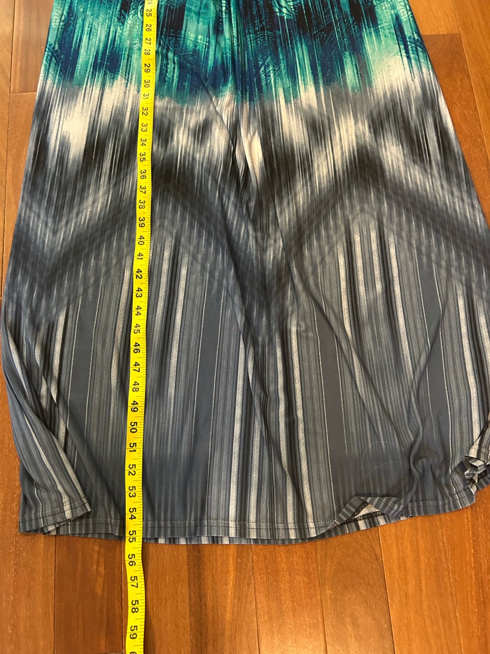 R&M Richards Teal & Navy Sleeveless V-Neck Maxi Dress with Decorative Medallion - Picture 7 of 8